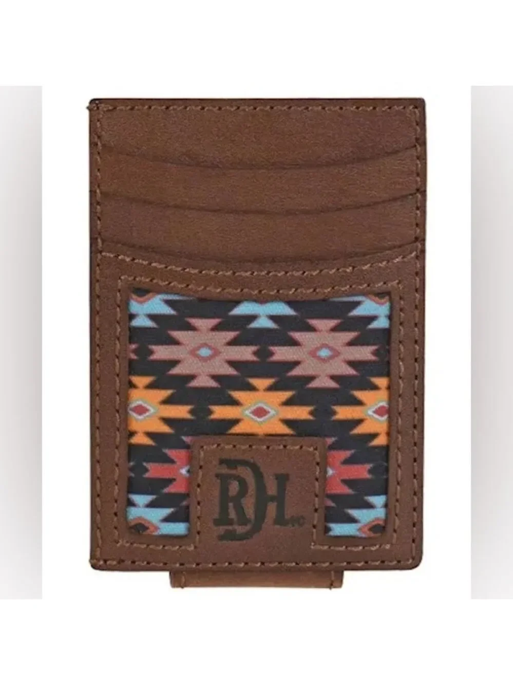 Red Dirt Hat Co Mens Southwest Canvas Leather Card Case